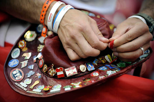 Fan, supporter, hatt, pins