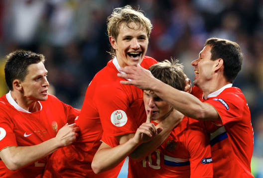 Igor Semshov, Roman Pavlyuchenko och Andrei Arshavin,