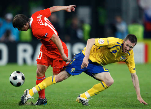 Andrei Arshavin, Ryssland och Mikael Nilsson, Sverige