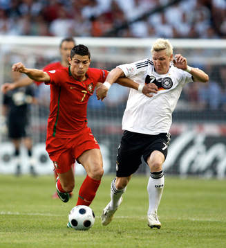 Cristiano Ronaldo och Bastian Schweinsteiger