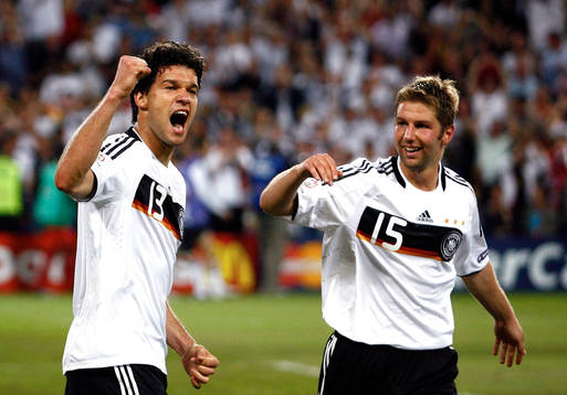 Michael Ballack  jubel med Thomas Hitzlsperger
