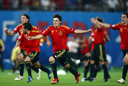 David Villa, Spanien, jubel, glädje