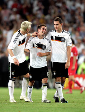 Bastian Schweinsteiger, Philipp Lahm och Miroslav Klose,