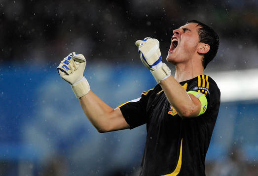 Iker Casillas, målvakt, jubel