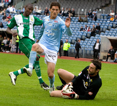 Rami Shaaban, målvakt Hammarby och Alagie Sosseh, Hammarby