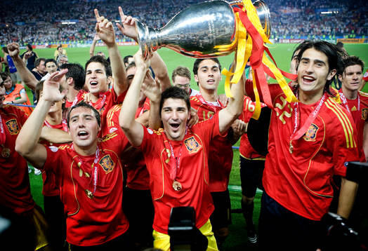 Santi Cazorla, David Villa och Rubén de la Red, Spanien,
