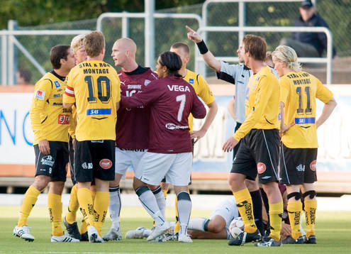 Marcelo Sarvas, Mjällby, utvisning