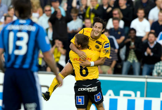 Stefan Ishizaki, och Anders Svensson, Elfsborg, jubel
