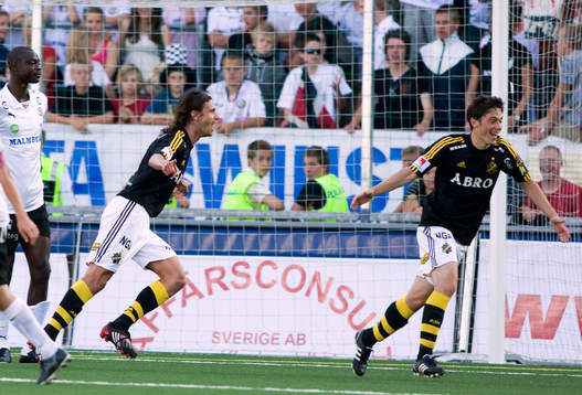 Iván Óbolo, och Miran Burgic, AIK, jubel