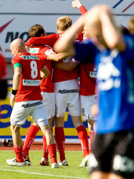 David Elm, Kalmar, jubel. Depp, Halmstad