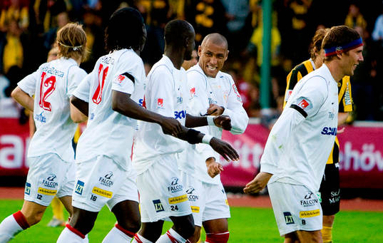 Assyriska gör 1-0. Jubel