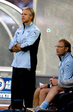 Roland Nilsson, tränare Malmö och Hans Gren