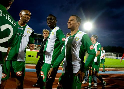 Christian Traoré, Alagie Sosseh och Charlie Davies,