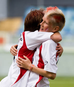 Finaler, kram, jubel, färgat hår, frisyr