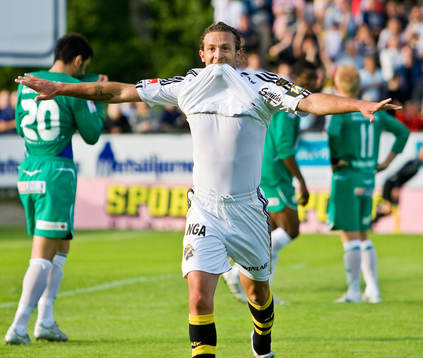 Jorge Anchén gör 1-0 till AIK. Jubel