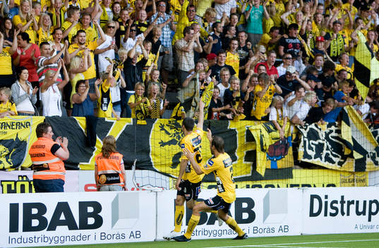 Emir Bajrami, Elfsborg, gör 1-0. Jubel
