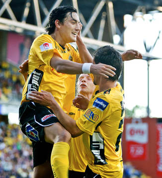 Stefan Ishizaki, Elfsborg, gör 3-0. Jubel