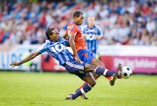 Kebba Ceesay, Djurgården, och René Makondele, Helsingborg