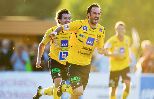 1-0 genom Sasa Zimonjic, Mjällby, Jubel