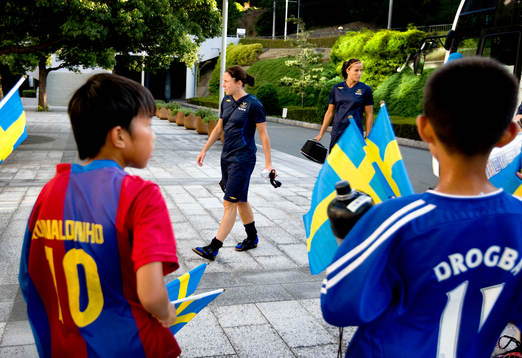 OS 2008, Fotboll, dam, Sverige, Förhands, Träningsläger