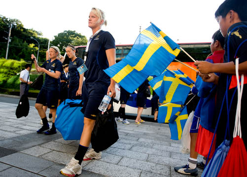 OS 2008, Fotboll, dam, Sverige, Förhands, Träningsläger