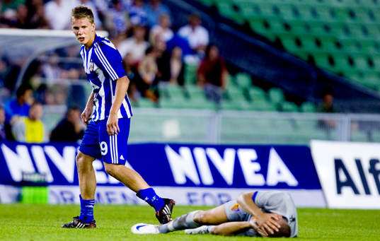 Pontus Wernbloom, Göteborg, skriker lite på en däckad