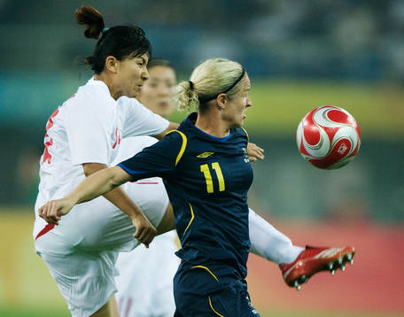 Huana Liu, Kina, är före Victoria Svensson, Sverige, på