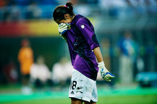 Vanina Correa, målvakt, Argentina, är besviken