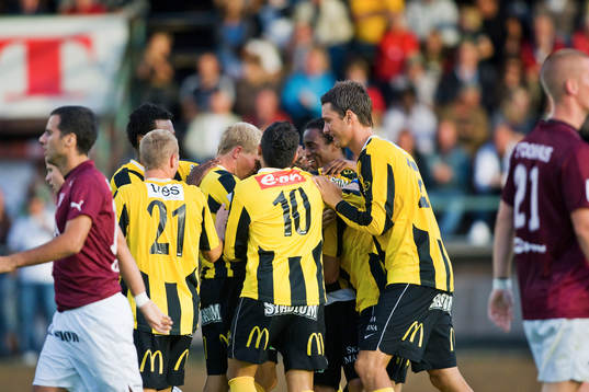 Erik Friberg gör 1-0 till Häcken. Jubel