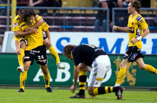Emir Bajrami, Stefan Ishizaki, och Lars Nilsson,  Elfsborg