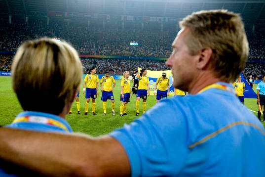 Thomas Dennerby, förbundskapten och Lilie Persson