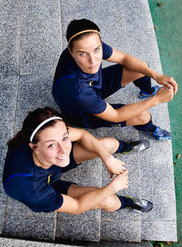 Jessica Landström och anfallskollegan Lotta Schelin