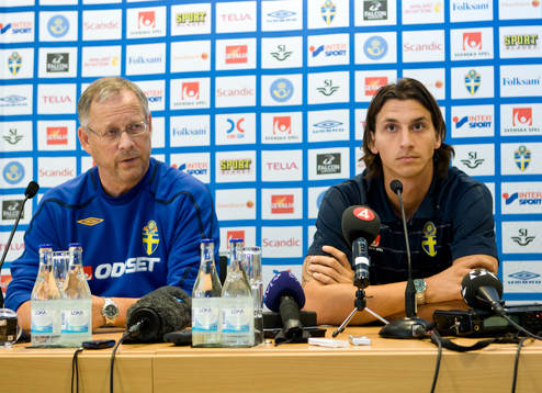 Förbundskapten Lars Lagerbäck och Zlatan Ibrahimovic