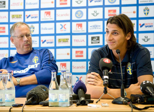 Förbundskapten Lars Lagerbäck och Zlatan Ibrahimovic