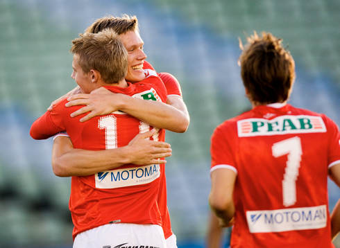 Patrik Ingelsten och Viktor Elm, Kalmar FF, jubel
