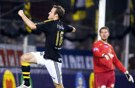 Markus Jonsson, AIK och Kristoffer Björklund, målvakt,