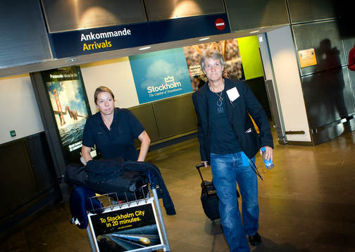 Pia Sundhage, förbundskapten, USA, landar på Arlanda