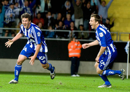 Hannes Stiller gör 2-0 till IFK Göteborg. Jubel
