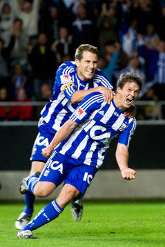 Hannes Stiller gör 2-0 till IFK Göteborg. Jubel