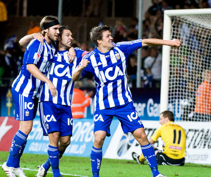Hannes Stiller gör 2-0 till IFK Göteborg. Jubel