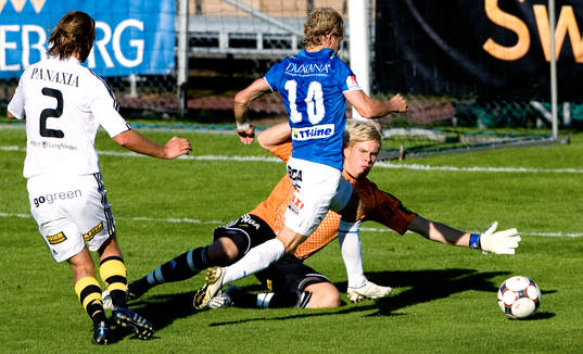 Erik Sundin, TFF nära att göra mål. Tomi Maanoja, AIK´s