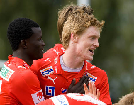 Abiola Dauda och Rasmus Elm, Kalmar, jubel