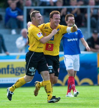 Niklas Skoog, Marcus Ekenberg, Mjällby, jubel