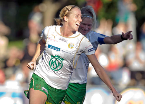 Sara Johansson och Kristin Bengtsson, Hammarby, jubel