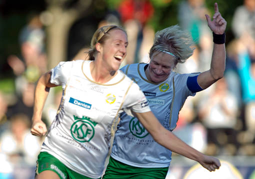 Sara Johansson och Kristin Bengtsson, Hammarby, jubel