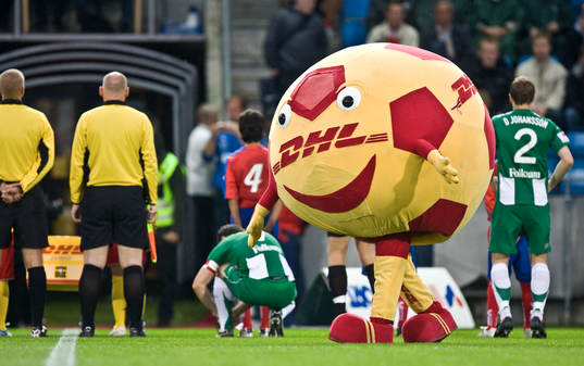 DHL, maskot, reklam, boll