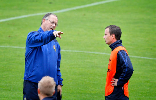 Sverige tränar på Stockholms Stadion