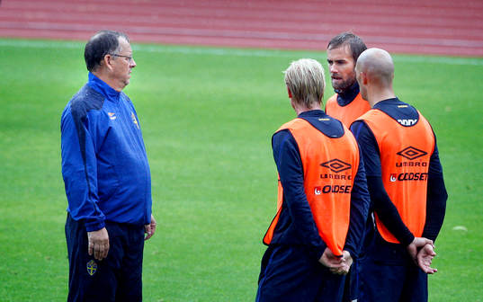 Sverige tränar på Stockholms Stadion
