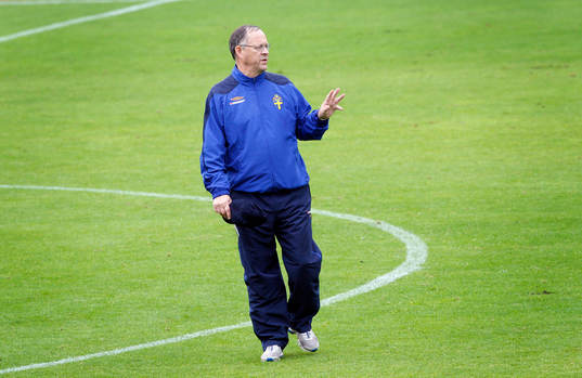 Sverige tränar på Stockholms Stadion
