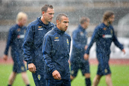 Sverige tränar på Stockholms Stadion